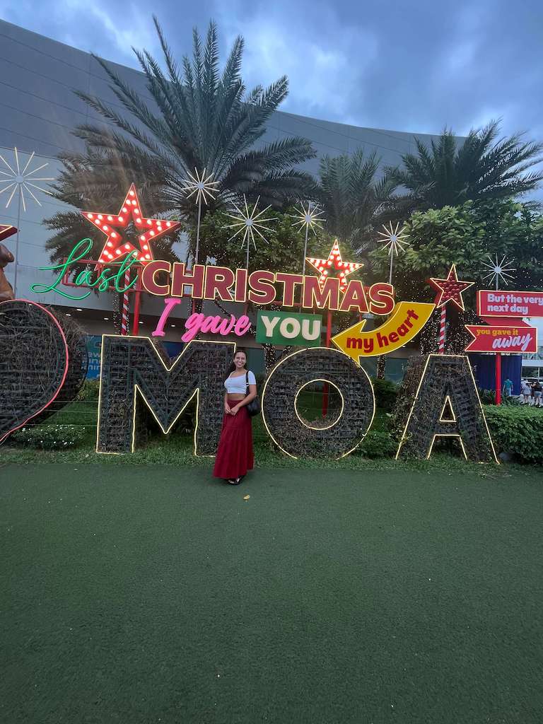 Solo female traveler in SM Mall of Asia in Manila, Philippines